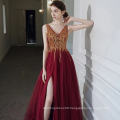 2021 new product V- neck backless sequined birthday party women evening dress